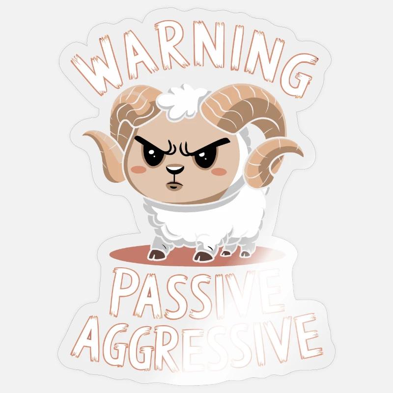 Warning Passive Aggressive Sticker Größe S (10 x 10 cm)