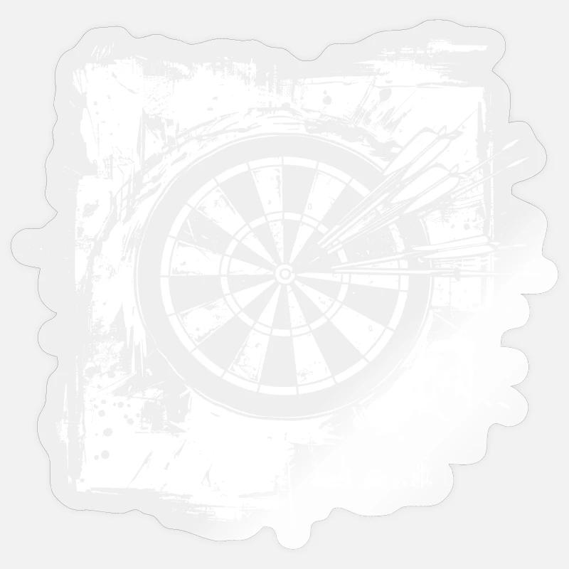 Jeu de fléchettes drôle - Sticker taille S (10 x 10 cm) - brillant transparent