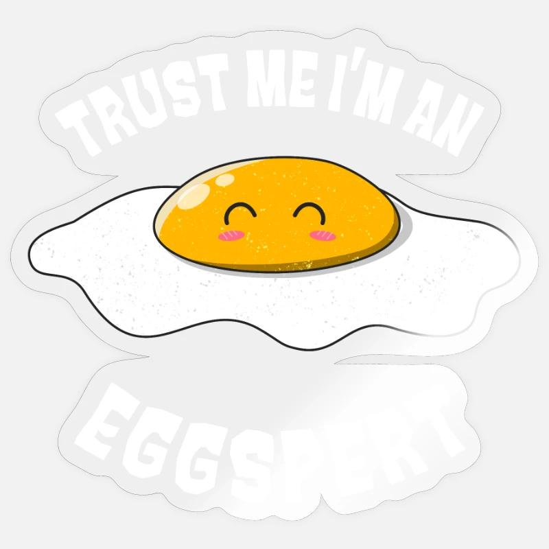 Expert Fried Egg Funny Eggs Pun Sticker size S (10 x 10 cm)