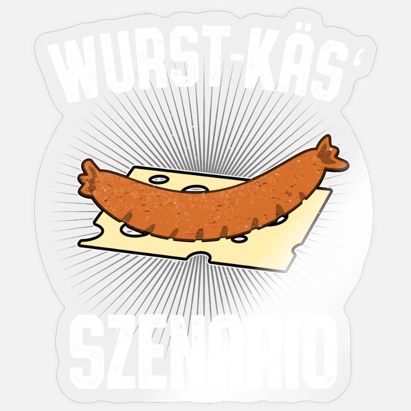 Sausage Cheese Scenario Bratwurst Cheese Pun Fun Sticker size S (10 x 10 cm)