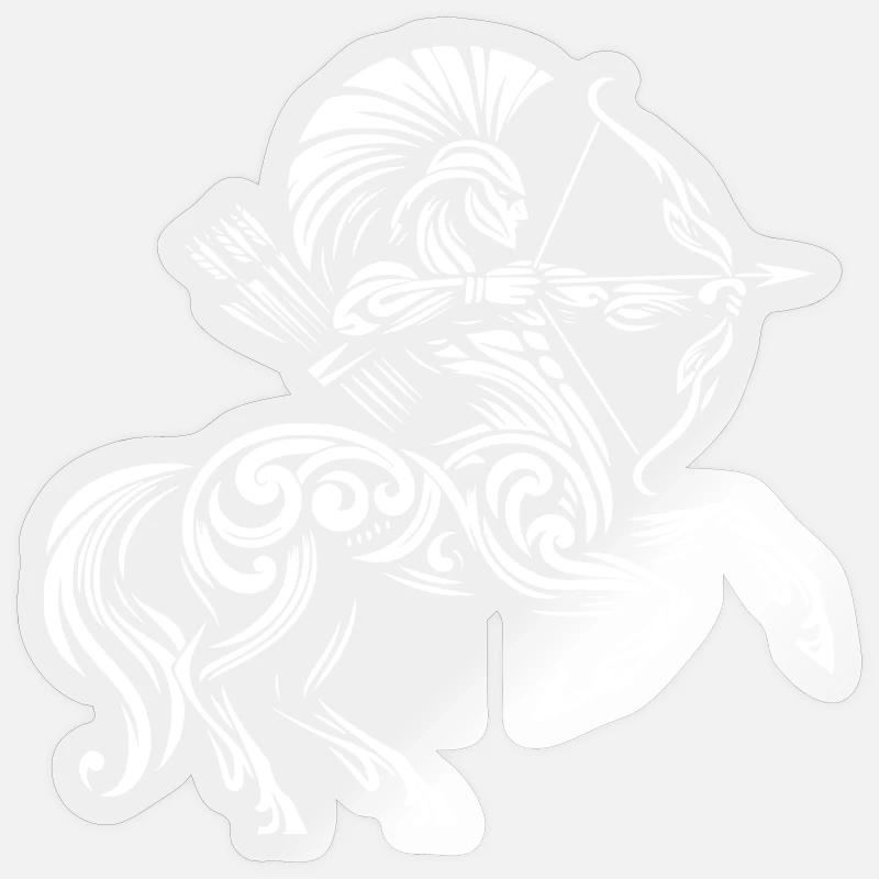 Archer centaure tribal - Sticker taille S (10 x 10 cm) - brillant transparent