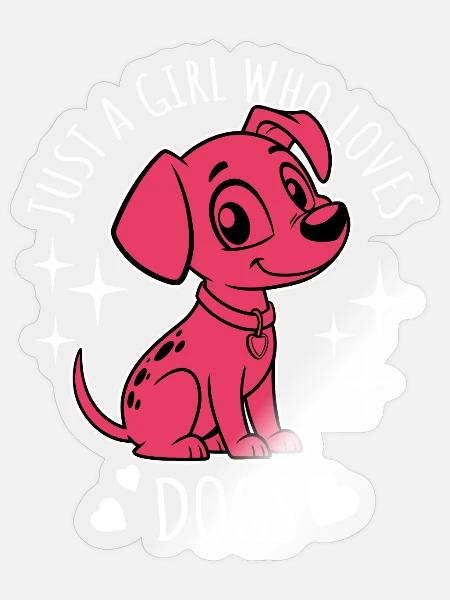 Just a girl who loves dogs - Cartoon - Sticker Größe S (10 x 10 cm) - Transparent glänzend
