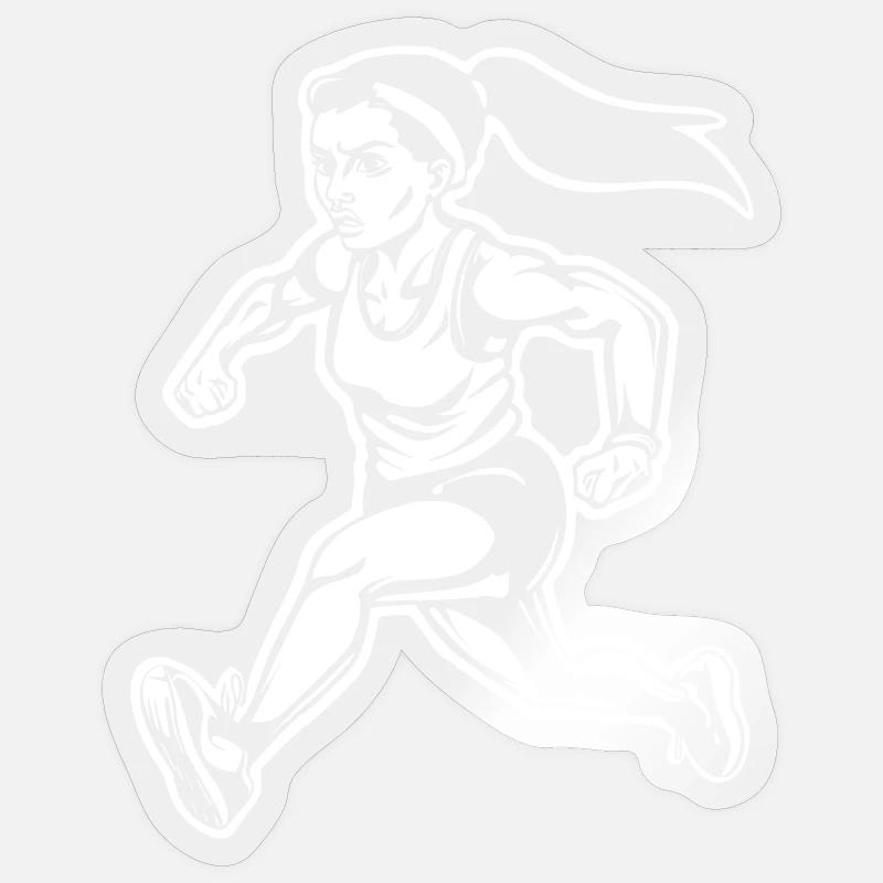 Runner Sketch - Sticker size S (10 x 10 cm) - transparent glossy
