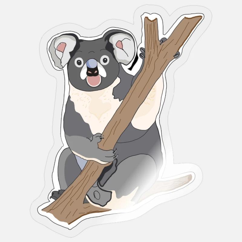 Koala Koalabär - Sticker Größe S (10 x 10 cm) - Transparent glänzend