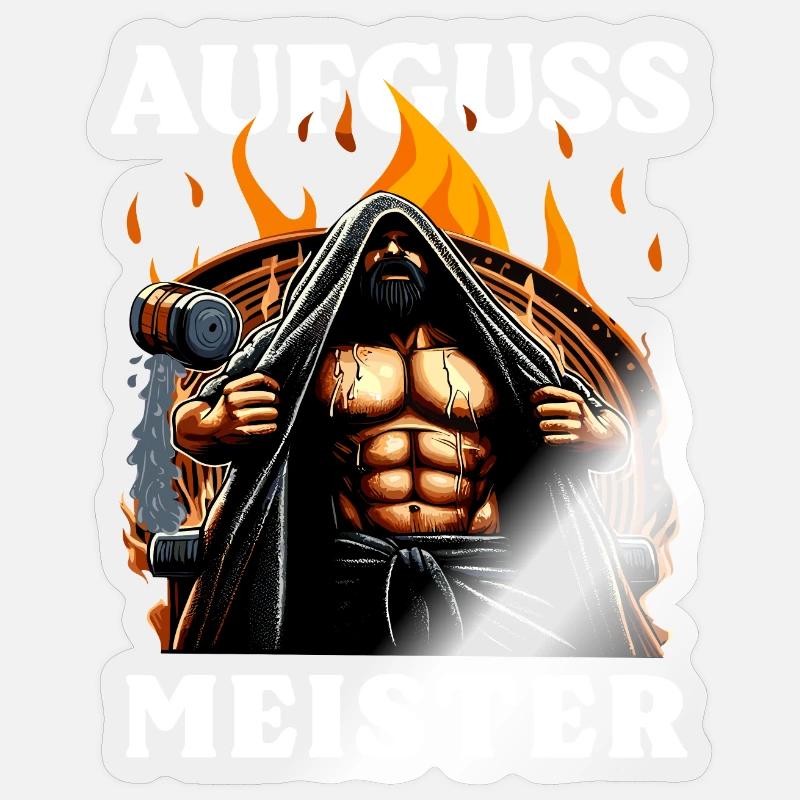 Maître de l’infusion de sauna - Sticker taille S (10 x 10 cm) - brillant transparent