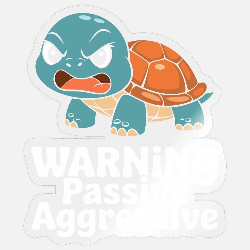 Warning Passive-Aggressive Tortoise Sticker size S (10 x 10 cm)
