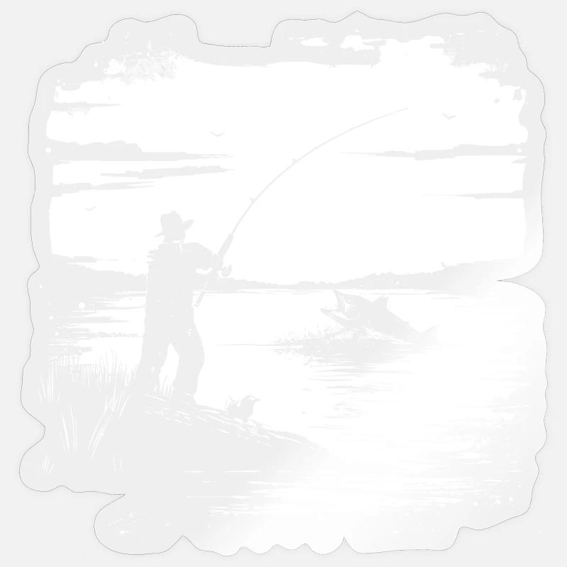 Fischen Grafik - Sticker Größe S (10 x 10 cm) - Transparent glänzend