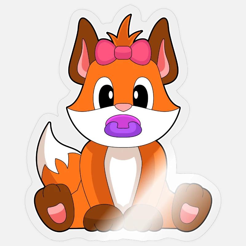Fuchs Baby Schnuller - Sticker Größe S (10 x 10 cm) - Transparent glänzend