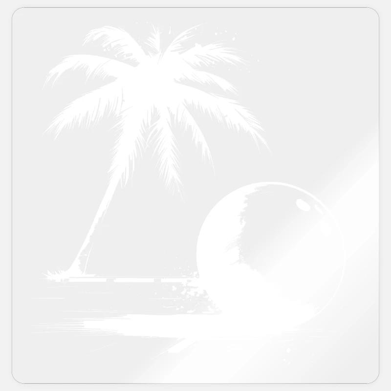 Bowling Palme - Sticker Größe S (10 x 10 cm) - Transparent glänzend