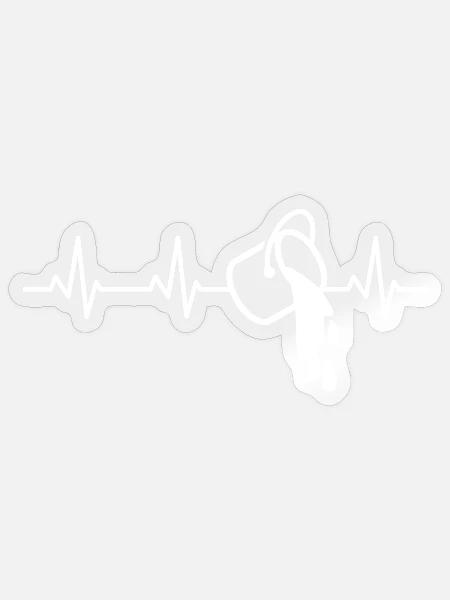 Farbeimer EKG Herzlinie - Sticker Größe S (10 x 10 cm) - Transparent glänzend