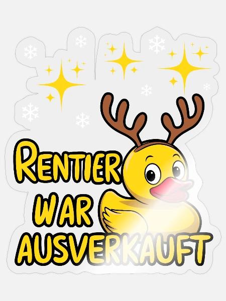 Weihnachten Gummiente Weihnachtsoutfit Lustig - Sticker Größe S (10 x 10 cm) - Transparent glänzend