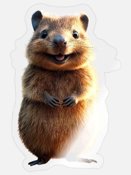 Quokka Be Quokka Happy Australien Lächeln Quokkas - Sticker Größe S (10 x 10 cm) - Transparent glänzend