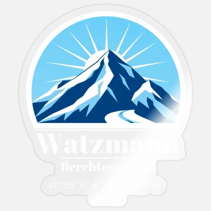 Watzmann Berchtesgaden Ski Winter Berg - Sticker Größe S (10 x 10 cm) - Transparent glänzend