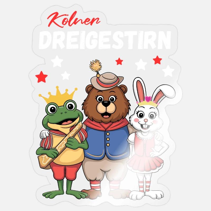 Carnaval Cologne Triumvirat Cologne Alaaf Bear Sticker taille S (10 x 10 cm)