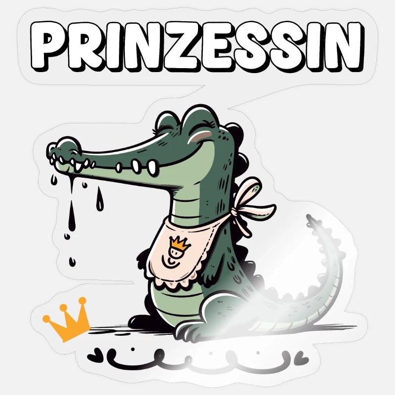 Carnaval Princesse Crocodile Drôle Cologne Alaaf Sticker taille S (10 x 10 cm)