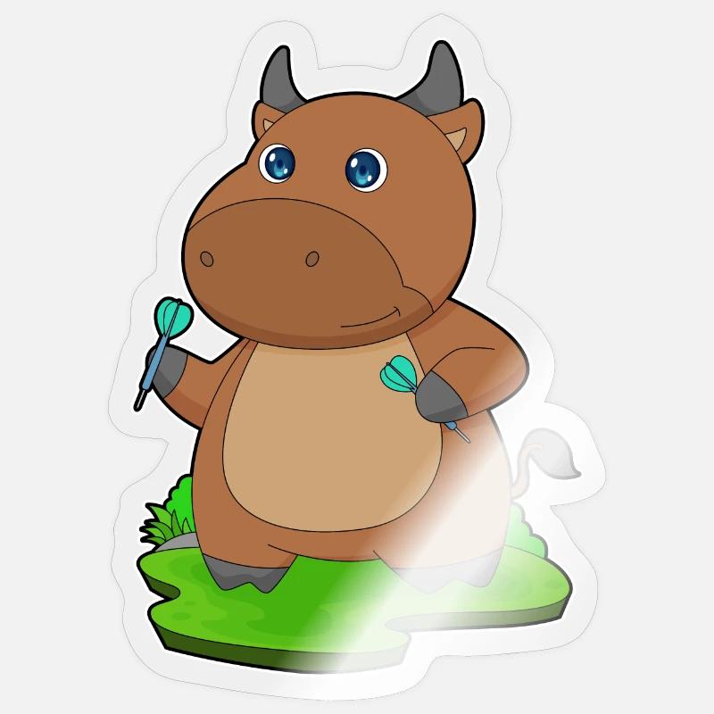 Stier Dart Dartpfeil - Sticker Größe S (10 x 10 cm) - Transparent glänzend