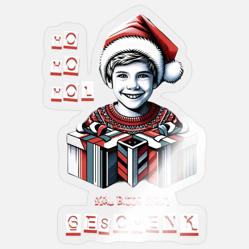 Offrir des cadeaux aux enfants - Sticker taille S (10 x 10 cm) - brillant transparent