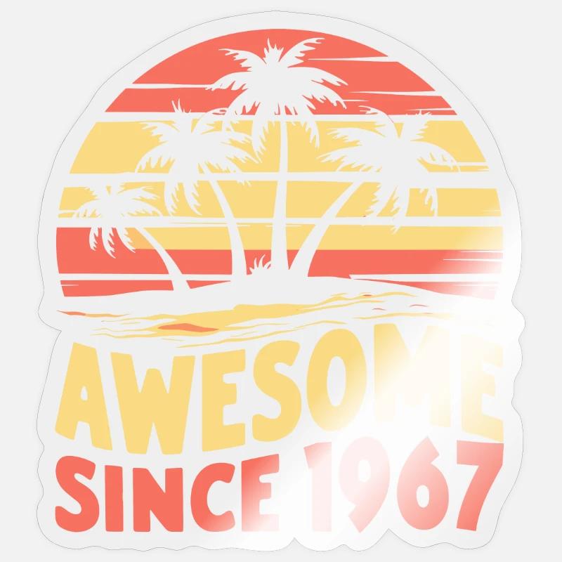 Awesome Since 1967 Birthday - Sticker size S (10 x 10 cm) - transparent glossy