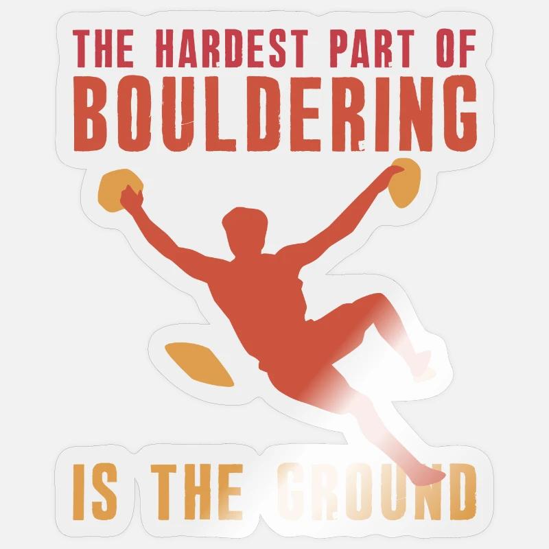 Bouldern Boulderer Boulder - Sticker Größe S (10 x 10 cm) - Transparent glänzend