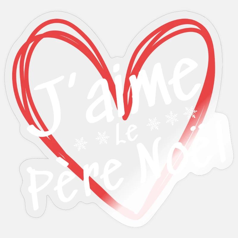 Ich liebe den Weihnachtsmann - Sticker Größe S (10 x 10 cm) - Transparent glänzend