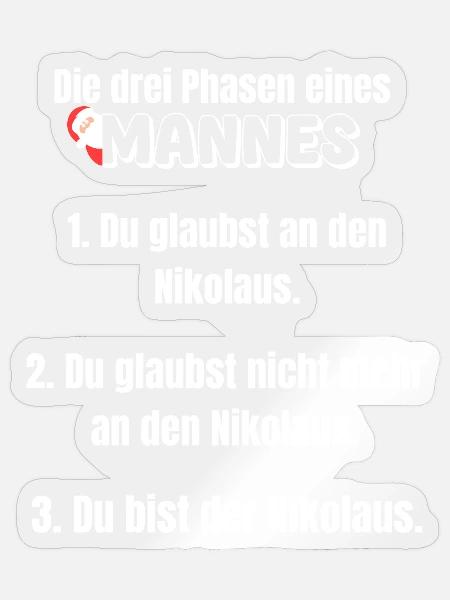 Nikolaus Papa Männer Weihnachtsmann Weihnachten - Sticker Größe S (10 x 10 cm) - Transparent glänzend