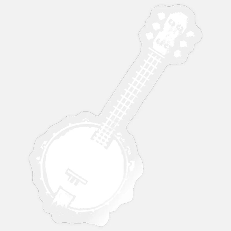Graphique Banjo Pixel - Sticker taille S (10 x 10 cm) - brillant transparent