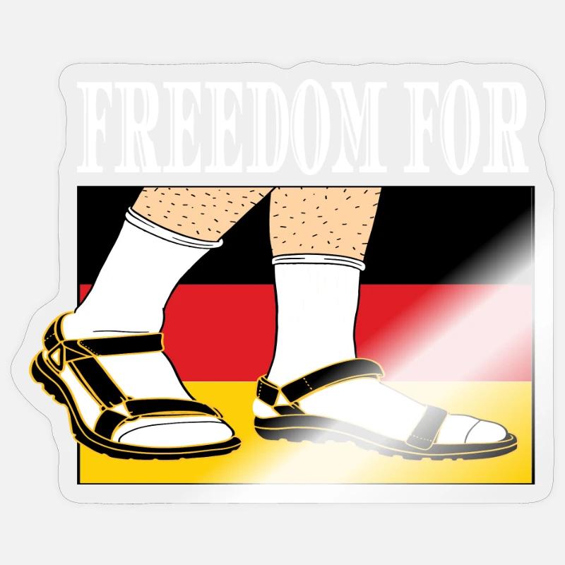 Chaussettes Blanches En Sandales Basic Right Allemagne Sticker taille S (10 x 10 cm)