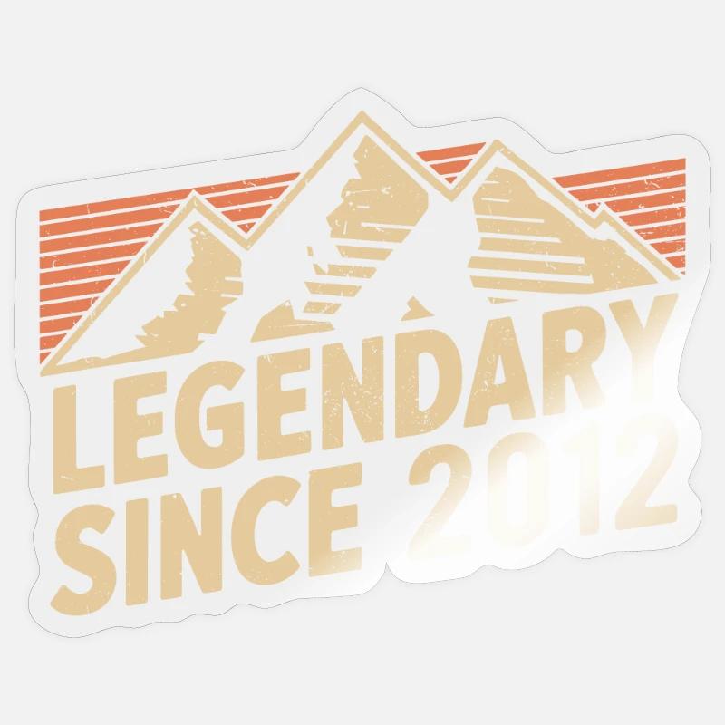 Legendary since 2012 Birthday - Sticker size S (10 x 10 cm) - transparent glossy