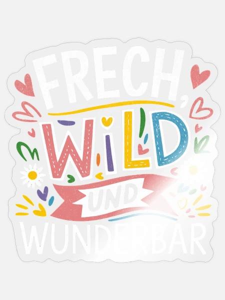 Frech Wild und Wunderbar – kunterbunte Motive - Sticker Größe S (10 x 10 cm) - Transparent glänzend