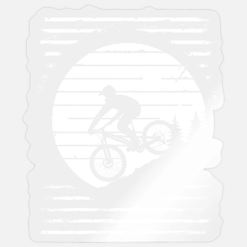 Mountain Biker Drawing - Sticker size S (10 x 10 cm) - transparent glossy