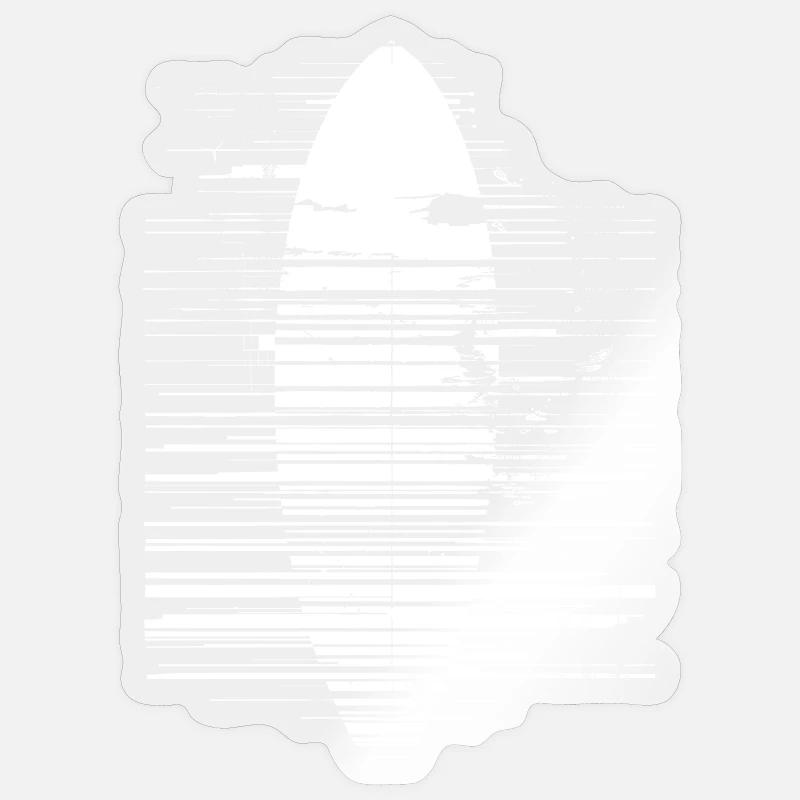 Croquis de planche de surf - Sticker taille S (10 x 10 cm) - brillant transparent