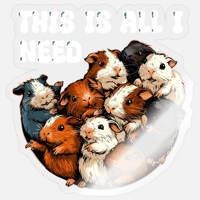 Cochon d’Inde Animal de compagnie Cochon d’Inde Enfants Mignon Sticker taille S (10 x 10 cm)