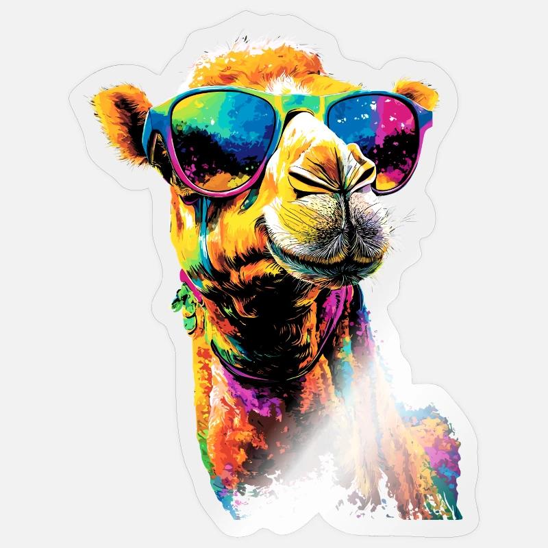 Kamel Dromedar Trampeltier Camel Geschenk Kamele Sticker Größe S (10 x 10 cm)