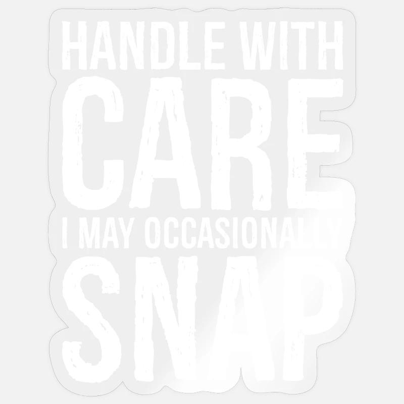 Manipuler avec soin - Sticker taille S (10 x 10 cm) - brillant transparent