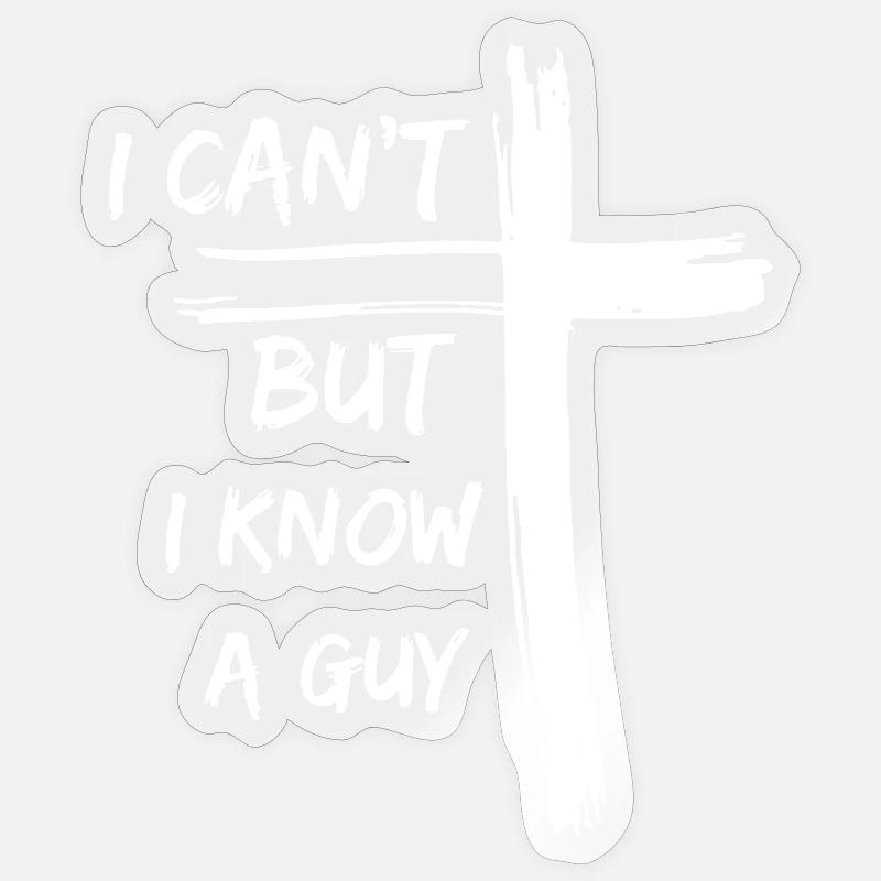 Glaubensbasierte Botschaft mit Weißem Kreuz - Sticker Größe S (10 x 10 cm) - Transparent glänzend
