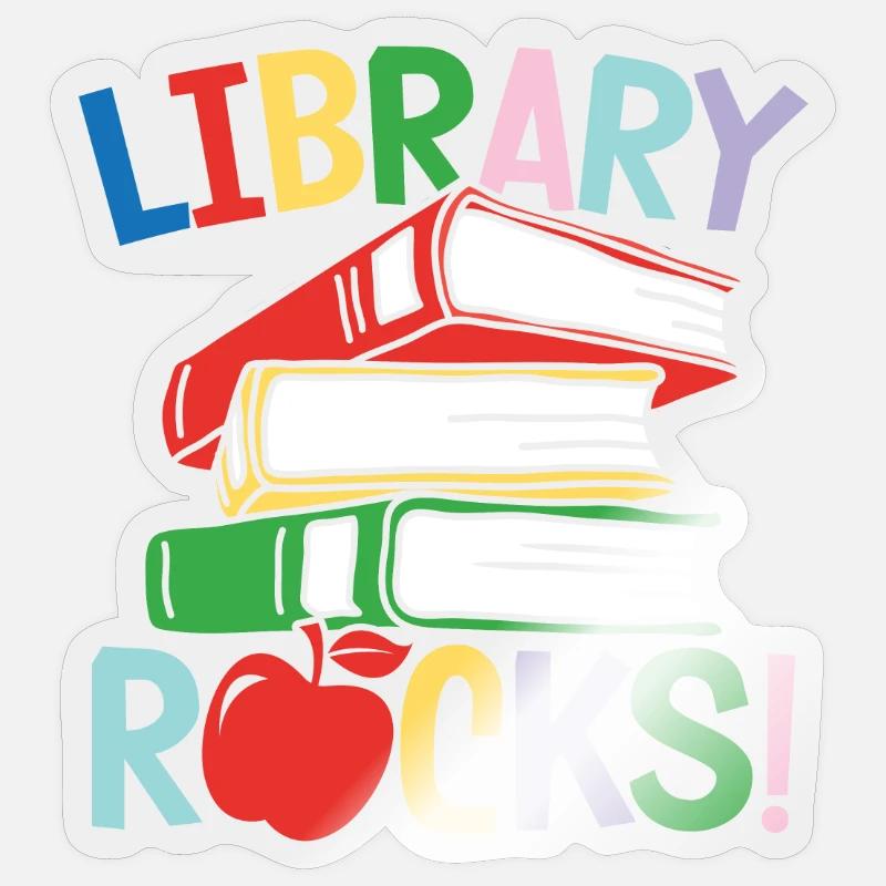 Library rocks - Sticker Größe S (10 x 10 cm) - Transparent glänzend