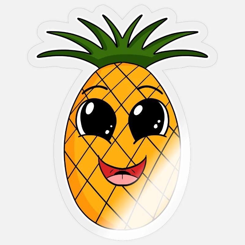 Pineapple Fruit - Sticker size S (10 x 10 cm) - transparent glossy