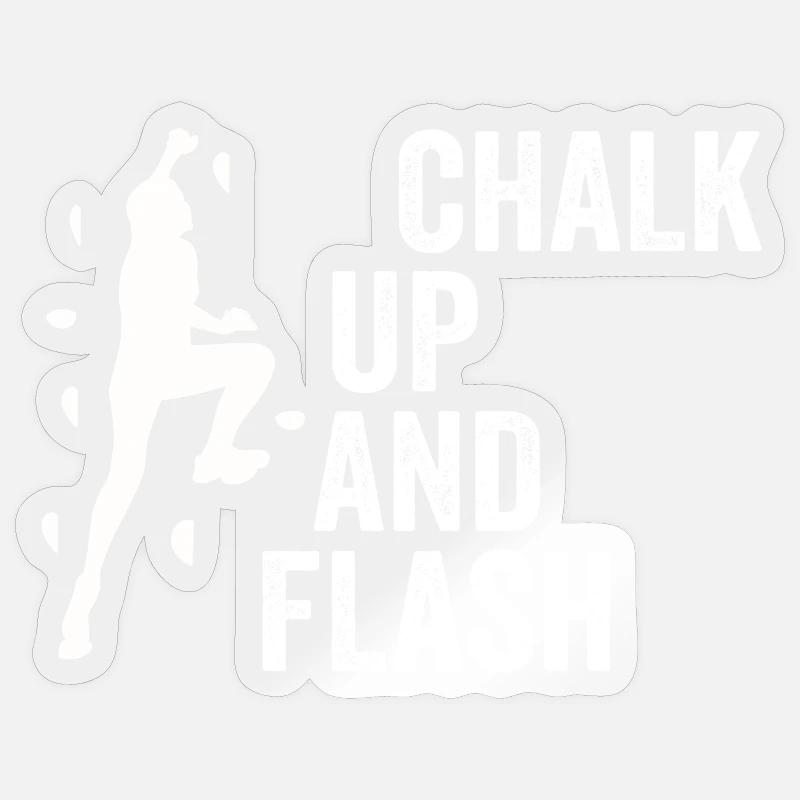 Boulderer Chalk Up et Flash Bouldering Sticker taille S (10 x 10 cm)