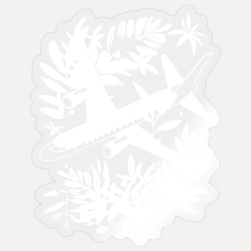 Airplane Comic Style - Sticker size S (10 x 10 cm) - transparent glossy
