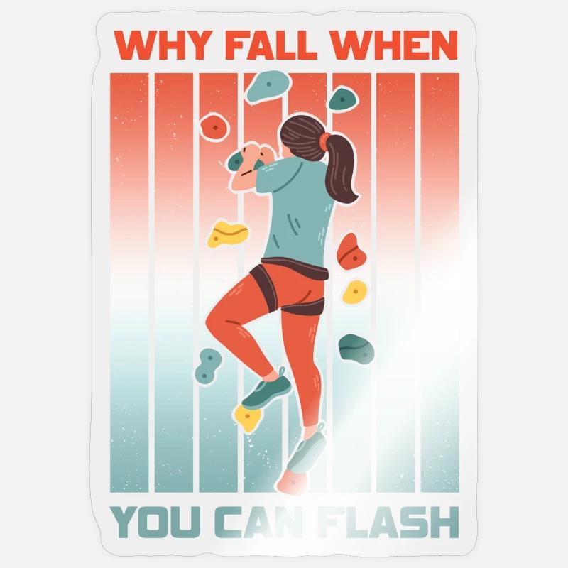 Boulderer Chalk Up Und Flash Bouldering - Sticker Größe S (10 x 10 cm) - Transparent glänzend