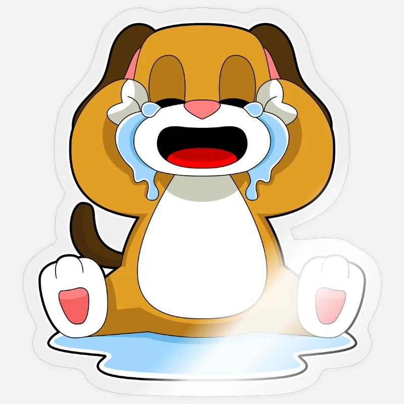 Hund Tränen - Sticker Größe S (10 x 10 cm) - Transparent glänzend