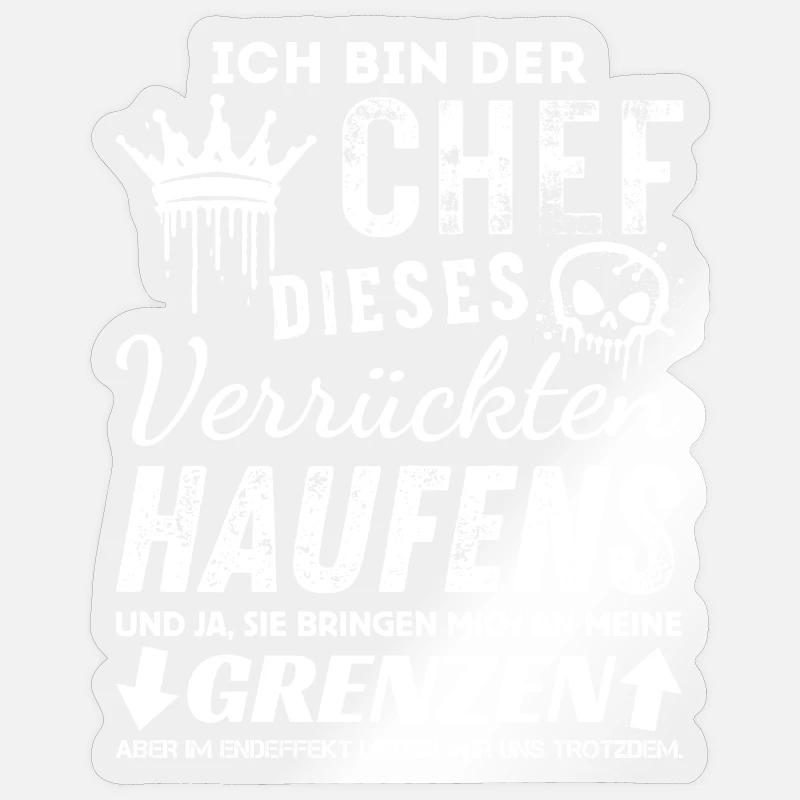 Stolzer Chef Geschenk – Lustige Sprüche & Teamwork Sticker Größe S (10 x 10 cm)