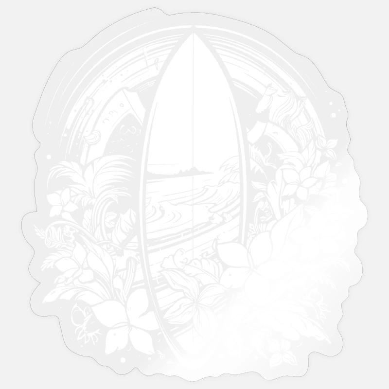 Surfboard Comic Style - Sticker size S (10 x 10 cm) - transparent glossy