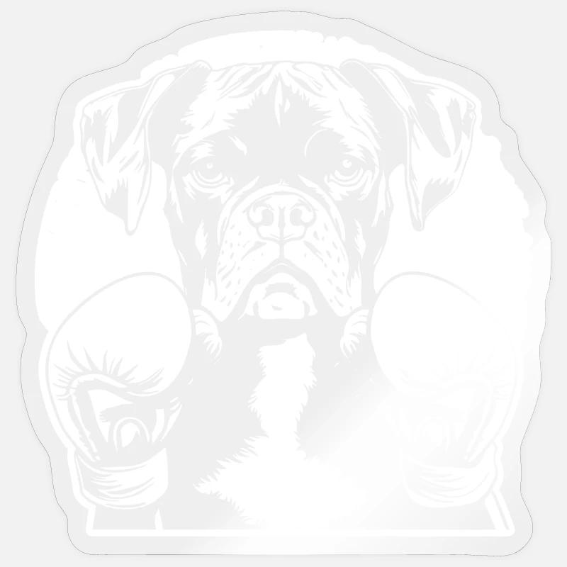 Boxer - Sticker size S (10 x 10 cm) - transparent glossy