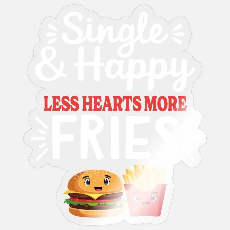Célibataire et heureuse Saint-Valentin Sticker taille S (10 x 10 cm)