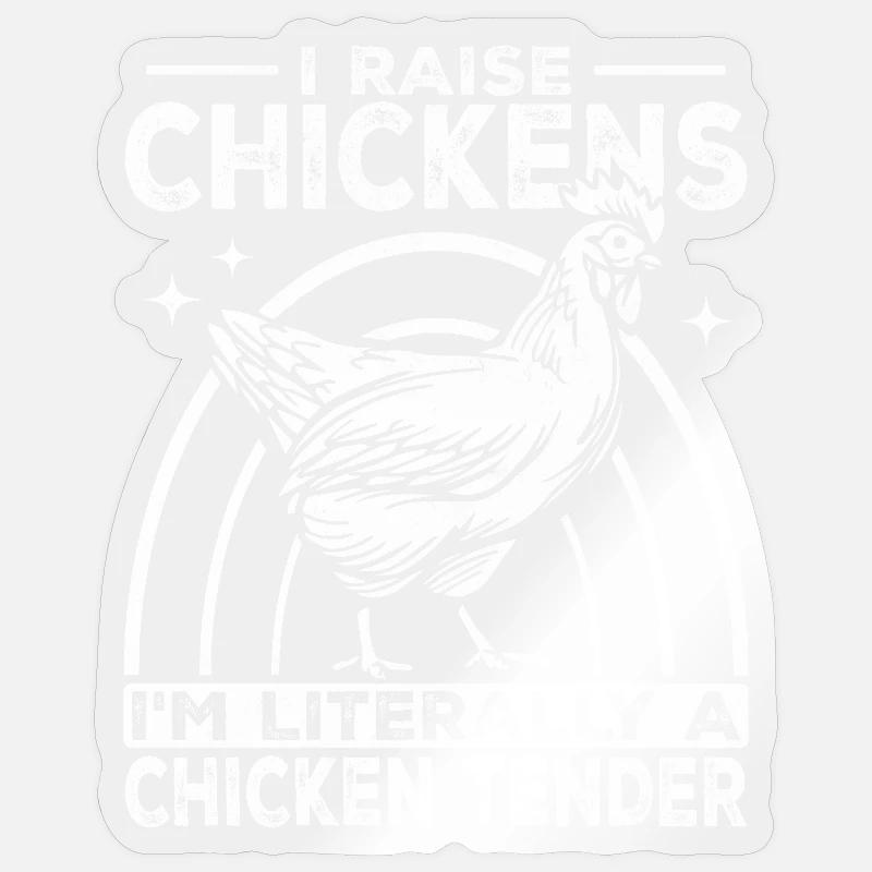 Funny Chicken Farmer - Ich bin ein Chicken Tender Sticker Größe S (10 x 10 cm)
