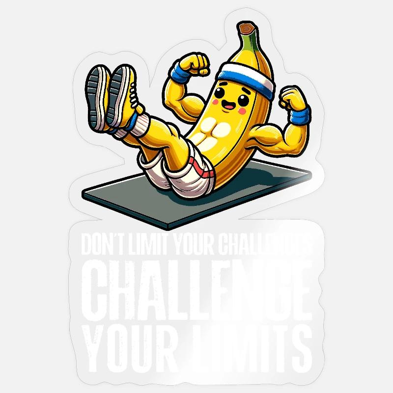 Challenge Your Limits Bodybuilder Abs - Sticker size S (10 x 10 cm) - transparent glossy