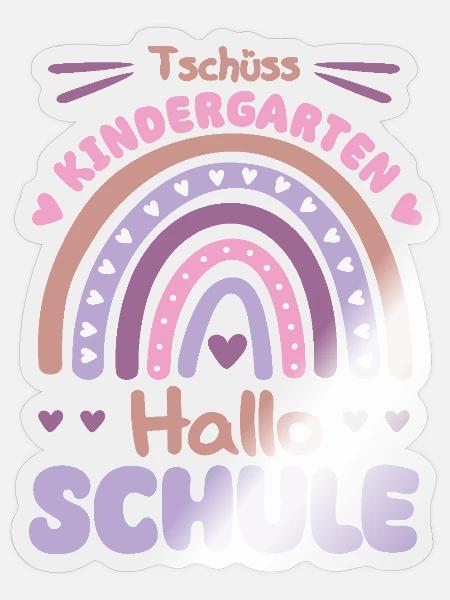 Abschied Kinder Kindergarten Abgänger 2024 - Sticker Größe S (10 x 10 cm) - Transparent glänzend