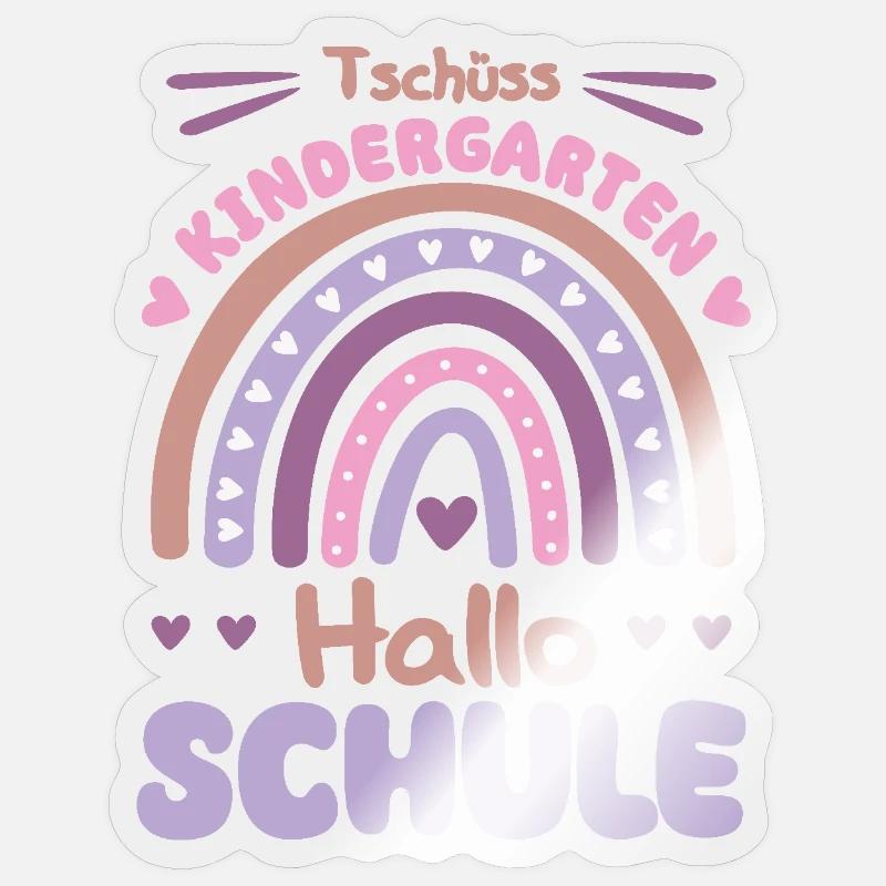 Abschied Kinder Kindergarten Abgänger 2024 - Sticker Größe S (10 x 10 cm) - Transparent glänzend