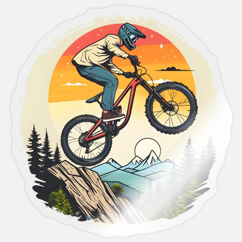 Radfahrer - Sticker Größe S (10 x 10 cm) - Transparent glänzend